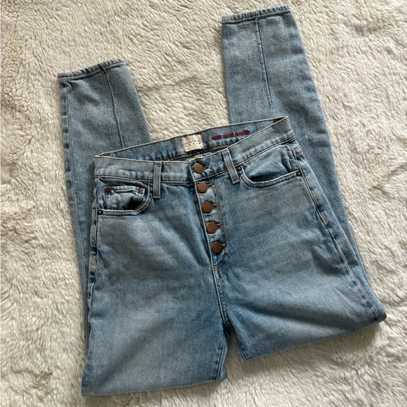 Alice + Olivia Denim - Alice + Olivia Good HR Exposed Button High Rise Skinny Jeans in Flawless Wash